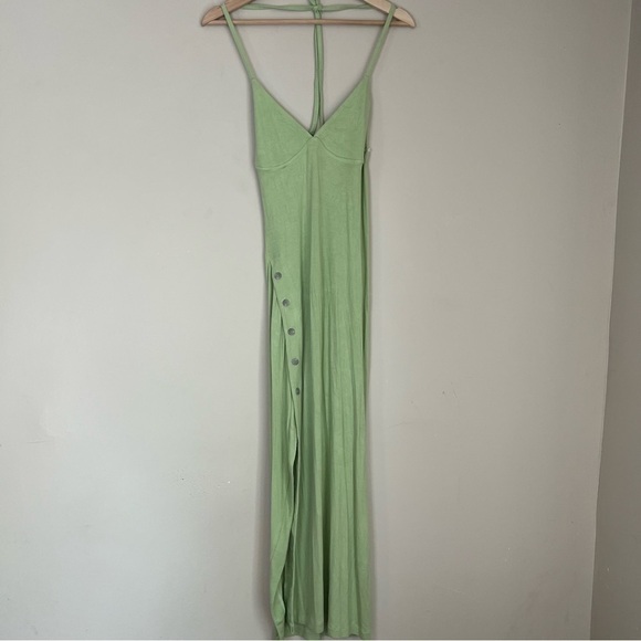 Alix NYC Pierce stretch jersey halter midi dress size medium green - Picture 3 of 9